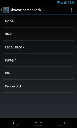 Choose screen lock